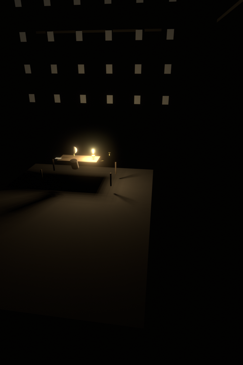 A tall narrow room where no light-rivers run. Tula bends over a magnifying glass examining thread-dust — almost nothing. Reports hang from the walls in perfect rows. Maya stands in the doorway, half-in, half-out, in the cool grey of the threshold.